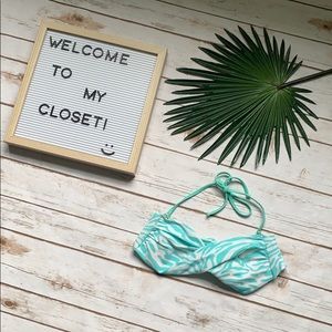 Aqua Zebra Twist Bandeau Bikini Top